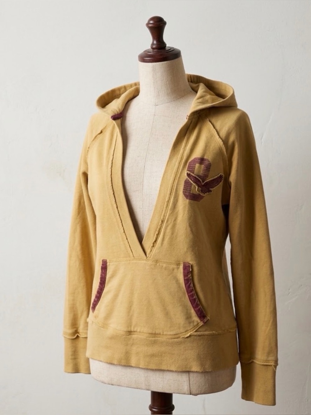 Vintage Y2K 2000s Vanity V Neck Hoodie Eagle Velvet 2XL McBling Indie Sleaze